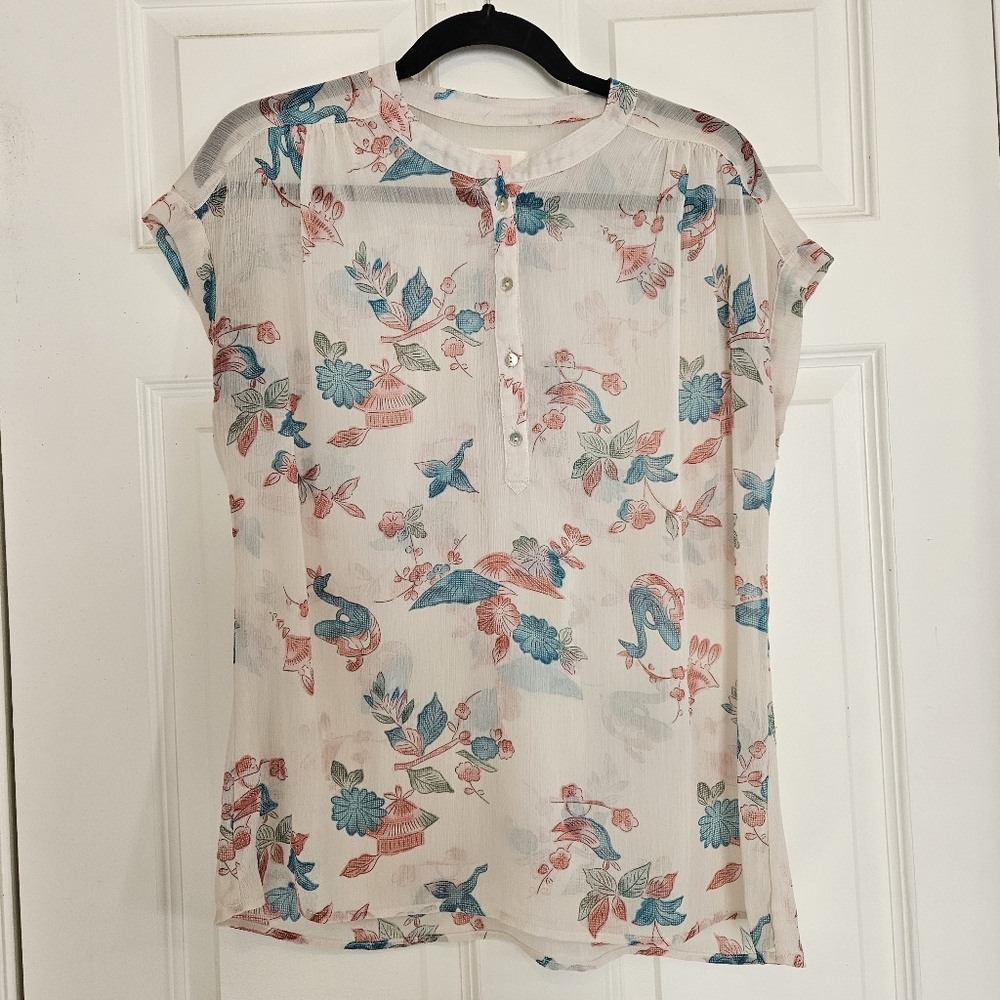 Quicksilver Floral Sheer Blouse - Picture 1 of 7